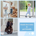 Magnetic Screen Door - Self Sealing, Heavy Duty, Hands Free Mesh Partition Keeps Bugs Out Let Breeze in- Pet and Kid Friendly - Keep Open Feature (White, Fit Door Size 39 x 82 Inch)