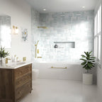 Lava Odoro Modern 3-Setting Square Shower and Tub Faucet Set with Shower Head and Handheld Sprayer Gold, Rainfall Shower System with Tub Spout, Shower Valve Trim Kit, Brushed Gold, SF103-SG-T