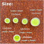 5Pcs Small Circular Double Sided Adhesive Bubble Spirit Levels for Work shop, Speakers, Phonograph, Tripod, Turntable, Automount Telescope, Drill, Etc. (25x10mm)