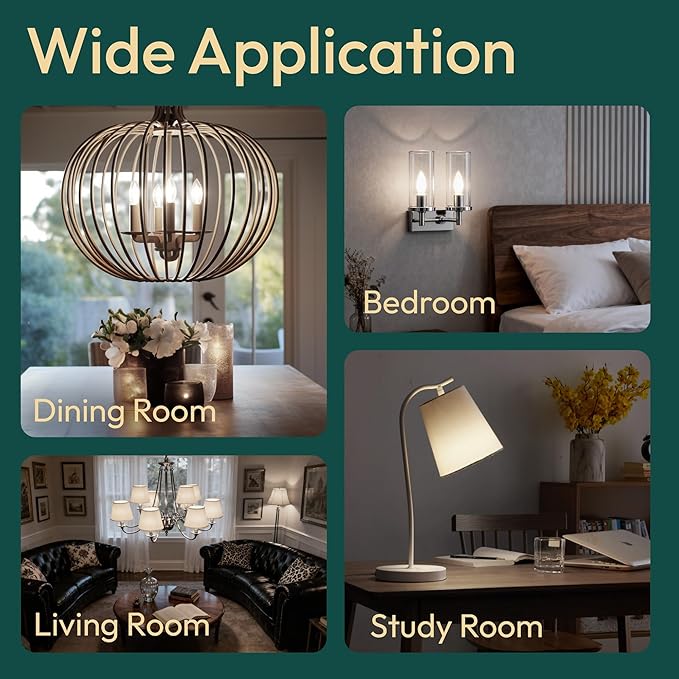 ALAMPEVER E26 LED Bulb 60 Watts, B11 Chandelier Light Bulbs, 5000K Daylight Candelabra LED Bulbs, 24 Pack Candle Light Bulbs