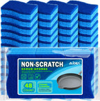 AIDEA Non-Scratch Scrub Sponge, 48Count, Sponges for Dishes, Sponges Kitchen, Cleaning Sponge, Cleans Fast Without Scratching, Stands Up to Stuck-on Grime, Cleaning Power for Everyday Jobs