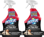 Resolve Ultra Pet Odor and Stain Remover Spray, Carpet Cleaner, 32oz (Pack of 2)
