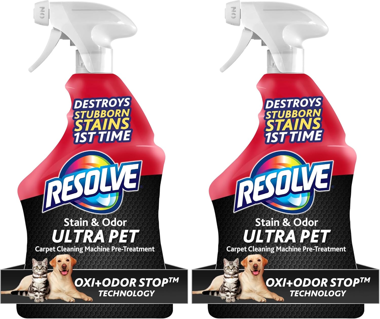 Resolve Ultra Pet Odor and Stain Remover Spray, Carpet Cleaner, 32oz (Pack of 2)