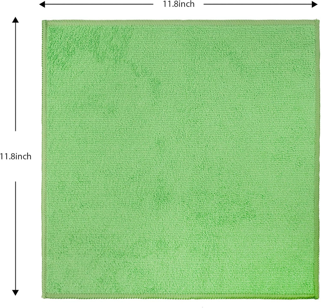 Tricol Clean 12 Pack Microfiber Cleaning Cloth 11.8x11.8inch - Streak-Free, Reusable Wipes for Glass, Kitchen, Car, Dusting - Absorbent & Lint-Free (Mixed 4 Colors 03, 11.8 x 11.8 in)