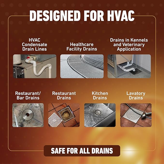 Drain Dissolve | AC Drain Line Cleaner & Unclogger | Heat-Activated Alkaline Gel Clears Hair, Grease, Gunk, 1 Quart (946.3 ml)