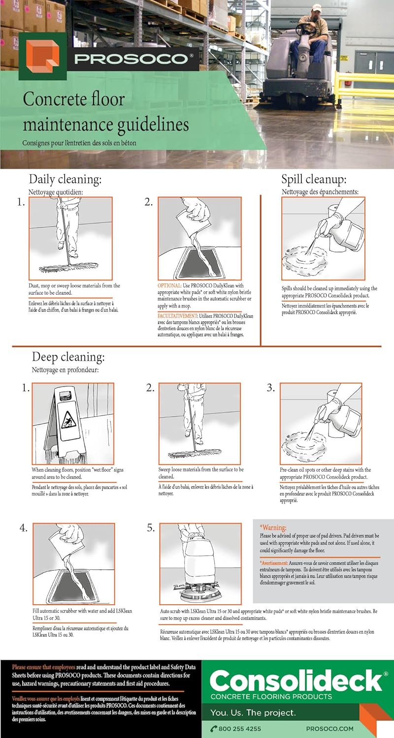 PROSOCO DailyKlean ULTRA 30 Tip N Measure | Economical Daily Maintenance Concrete Floor Cleaner - Trusted by Professionals (6)