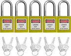 Lockout Tagout Locks, Safety Padlock, Keyed Differently Loto Safety Padlocks for Lock Out Tag Out Kits Station (Yellow 11-20)