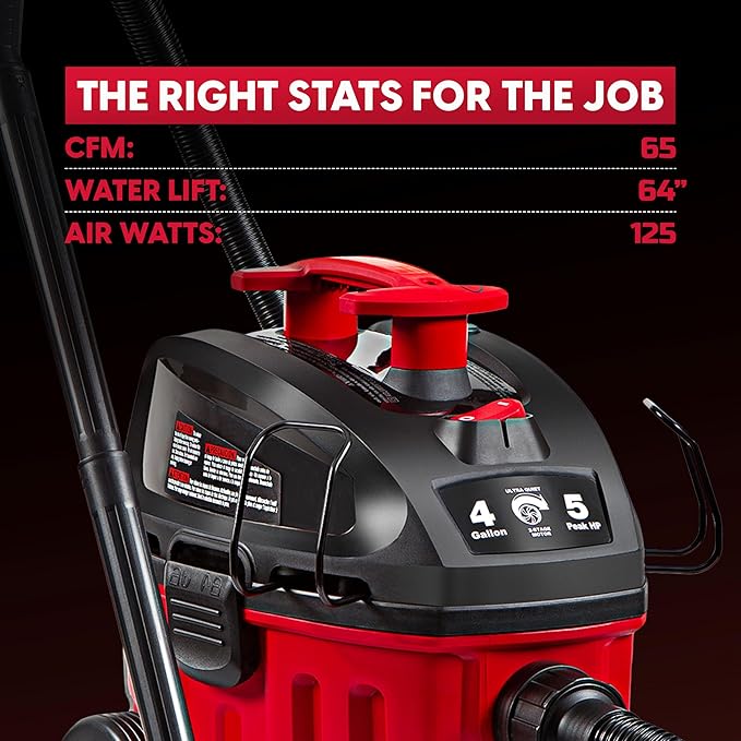 Vacmaster 4-Gallon 5 Peak HP Household Wet/Dry Vacuum - VF408B 1101