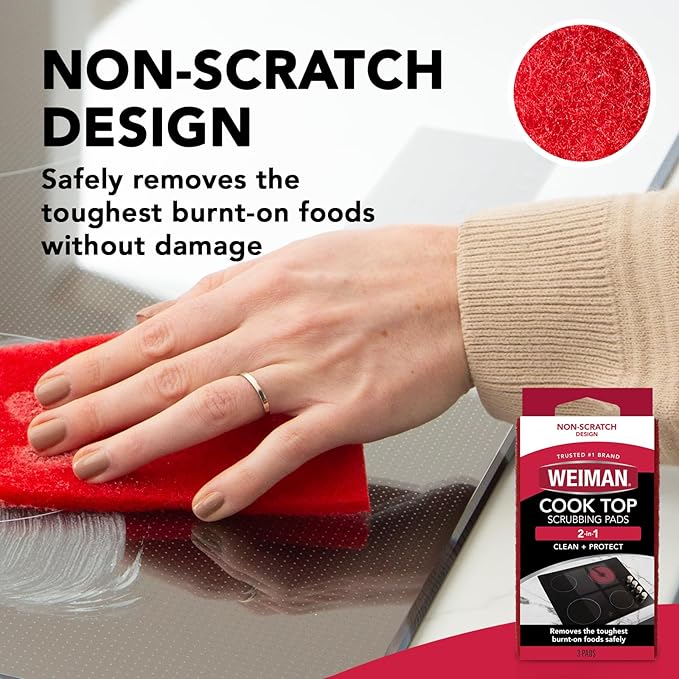 Weiman Products Cook Top Scrubbing Pad, 3 Count, 6 Per Case