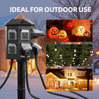 Outdoor Power Strip Waterproof, 25 FT Extension Cord, 6 Grounded Outlets for Halloween/Christmas Decorations and Inflatables, 15A/1875W, ETL Listed