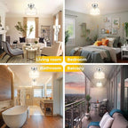 Semi Flush Mount Ceiling Light Silver, Clear Glass Pendant Lamp Shade, Modern Farmhouse Light Fixture for Hallway Corridor Kitchen Entryway Bedroom, Bulb Not Included