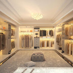 Armocity 120 Inches Closet System, 10FT Walk In Closet Organizer with 3 Shelving Towers, Heavy Duty Clothes Rack with 3 Drawers, Built-In Garment Rack, 120" L x 16" W x 75" H, Max Load 1300 LBS, Grey