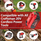 TURPOW 7.0Ah Upgraded Designed for Craftsman 20V Battery V20 Lithium Ion Battery for CMCB205 CMCB204 CMCB206 CMCB202 CMCB201 20V Cordless Power Tools, Long Lasting & Fast Charging Working All Day