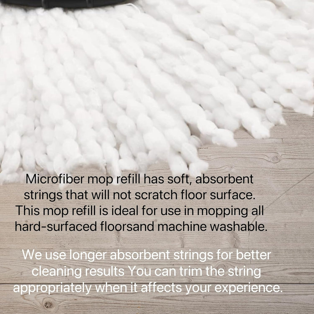 6 Pack Spin Mop Replacement Heads Compatible for Oceda EasyWring 1 Tank Bucket System, Microfiber Mop Replace Head Refills for Hardwood Floor Cleaning (Not for 2 Tank)