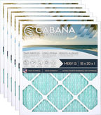 Cabana Filters 6-Pack 18x20x1 MERV 13 AC Furnace Air Filter for Home and Office - Indoor HVAC System Filtration Replacement, Captures Unwanted Particles