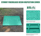 24x16x16 Underground Splice Box Rectangular Electrical Junction Boxes Polyethylene Distribution Pull Chamber W/FRP Inspection Cover Access Enclosure Pit Drillable Tapered Wiring Box for Cable