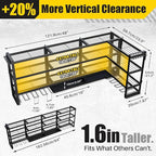 XLarge 64''W Power Tool Organizer Wall Mount | Modular&Corner-Fit 820lbs Garage Storage Rack with 8 Cordless Drill Holder | 4-Tier Heavy Duty Utility Shelf for Battery Workshop Organization