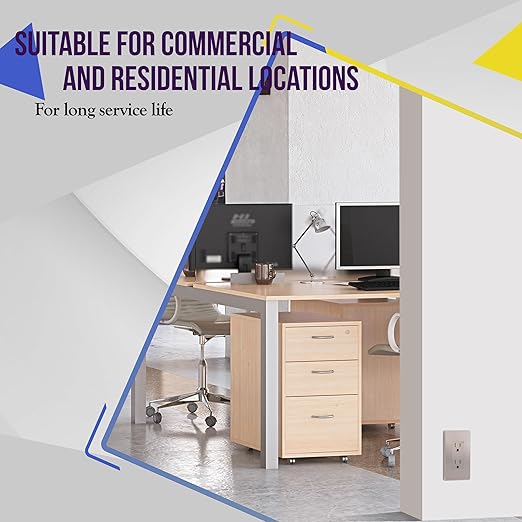 ENERLITES Elite Series Decorator Receptacle Outlet, Child Safe, Tamper-Resistant, Self-Grounding, Residential Grade, 15A 125V, UL Listed, 61501-TR-NKWP, Nickel With Wall Plate