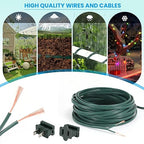 SPT-2 Wire 18 Gauge 100 Ft And 6 Vampire plugs,Is a Flexible Two Core Parallel Connection Cable for light Strings And low Voltage Equipment Suitable for Indoor And Outdoor Can Be Directly Buried Green
