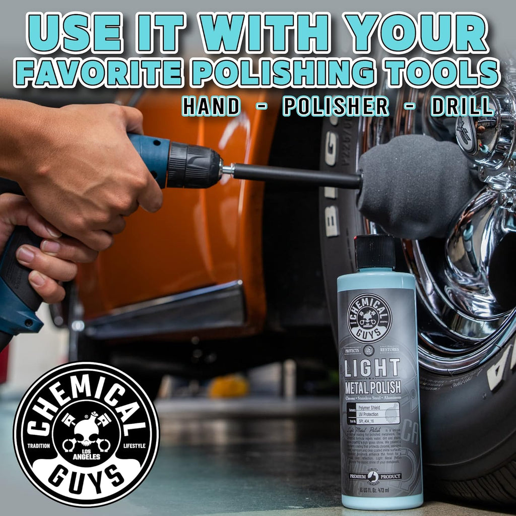 Chemical Guys SPI_404_16 Light Metal Polish (Works on Chrome, Stainless Steel, Aluminum & More), 16 fl oz