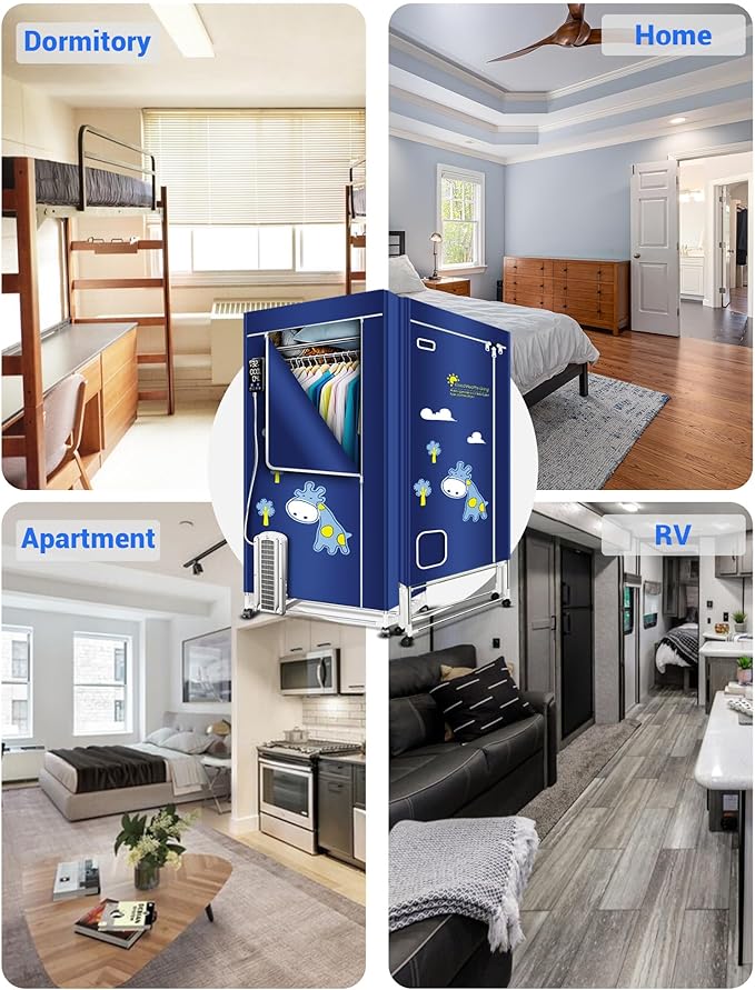 Portable Clothes Dryer, 110V -1600W Clothes Dryer, 67Inch -3 Tier Foldable Clothes Dryers Rack, Energy Saving Portable Dryer for Apartment, Indoor, Travel, RV