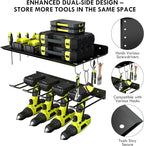 KSVO Wall Mount Power Tool Organizer, Metal Drill Holder for Garage, Workshop, and Shed, Heavy Duty Tool Storage Rack for Handheld & Cordless Tools (Black)