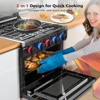 CAMPLUX Elite RV Propane Oven Stove Combo 17 Inches, 1.27 Cu.ft. Gas Oven Stove with 3 Burners, Total Output 28,100 BTU/Hr, Gas Ranges for RV, Apartment or Mini Kitchen, Black RGP17MGB