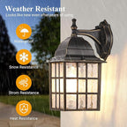 Black Dusk to Dawn Outdoor Lights for House with Gold Rim, Sensor Exterior Lighting Fixtures Wall Mount, Waterproof Porch Lights, Wall Lantern Lamp, Outside Sconce for Front Door, Garage 2 Pack