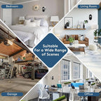 Carbon Monoxide Detectors, Plug in Wall, 3-in-1, with Large Display Screen,for CO Unit,Temp Value,Hum Value,4 Color Alert lcons, Adjustable Brightness Design