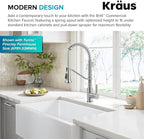 KRAUS Britt Commercial Style 2-Function Single Handle Pull Down Kitchen Faucet in Spot-Free Stainless Steel, KPF-1693SFS