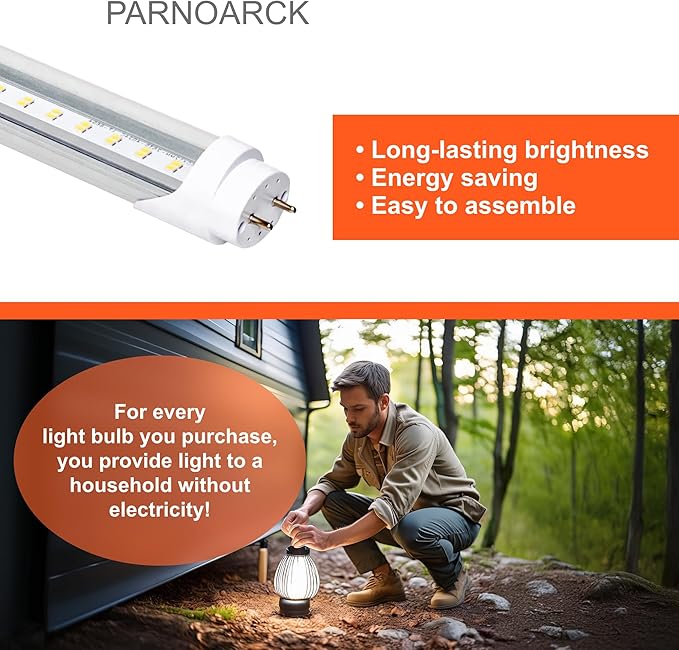 LED Bulbs 4ft Type A+B Replacemen for T8 Fluorescent Light Bulbs 48 inch,24W 3200LM 5000K Clear Cover Super Bright,Plug & Play,Didn't Have to Modify Your Fixture or Anything(4-Pack)