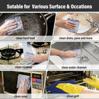 Dish Rags for Washing Dishes 8 Pack Multipurpose Wire Miracle Cleaning Coths Non-Scratch Wire Dishwashing Rag Lint Free Microfiber Cleaning Cloth for Kitchen Windows (Khaki)