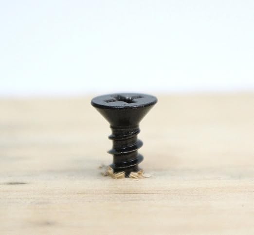 Bolt Dropper #6 x 3/4 Inch Wood Screws, Pack of 100 - Xylan Coated Stainless Steel Flat Head Phillips Black Screws - Corrosion Resistant for Wood, Drywall Applications, and Outdoor Use