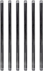 PIPE DÉCOR 1/2” x 18” Malleable Cast Iron Pipe, Pre Cut Connectors, Industrial Steel Grey Fits Standard Half Inch Black Threaded Pipes Nipples and Fittings, Build Vintage DIY Furniture, 6 Pack