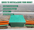 24x24x24in Underground Splice Boxes W/FRP Inspection Cover Large Enclosure Box Bucket Polyethylene Distribution Pull Access Electrical Junction Drillable Tapered Wiring Box for Cable