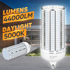 2 Pack 400W Corn LED Light Bulb Fanless,5000K Daylight(Eqv.1,200w Mh/Hps/Hid) Non-Dimmable E26/E39 Large Mogul Base LED Cob Lamp 57,000LM for Garage Warehouse Factory Workshop Street Backyard