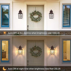 2-Pack Dusk to Dawn Outdoor Lights for House, Exterior Porch Light Fixtures Wall Mount with Photocell Sensor, Oil Rubbed Bronze Wall Lantern, Waterproof Outside Wall Sconce Lighting for Garage,Door
