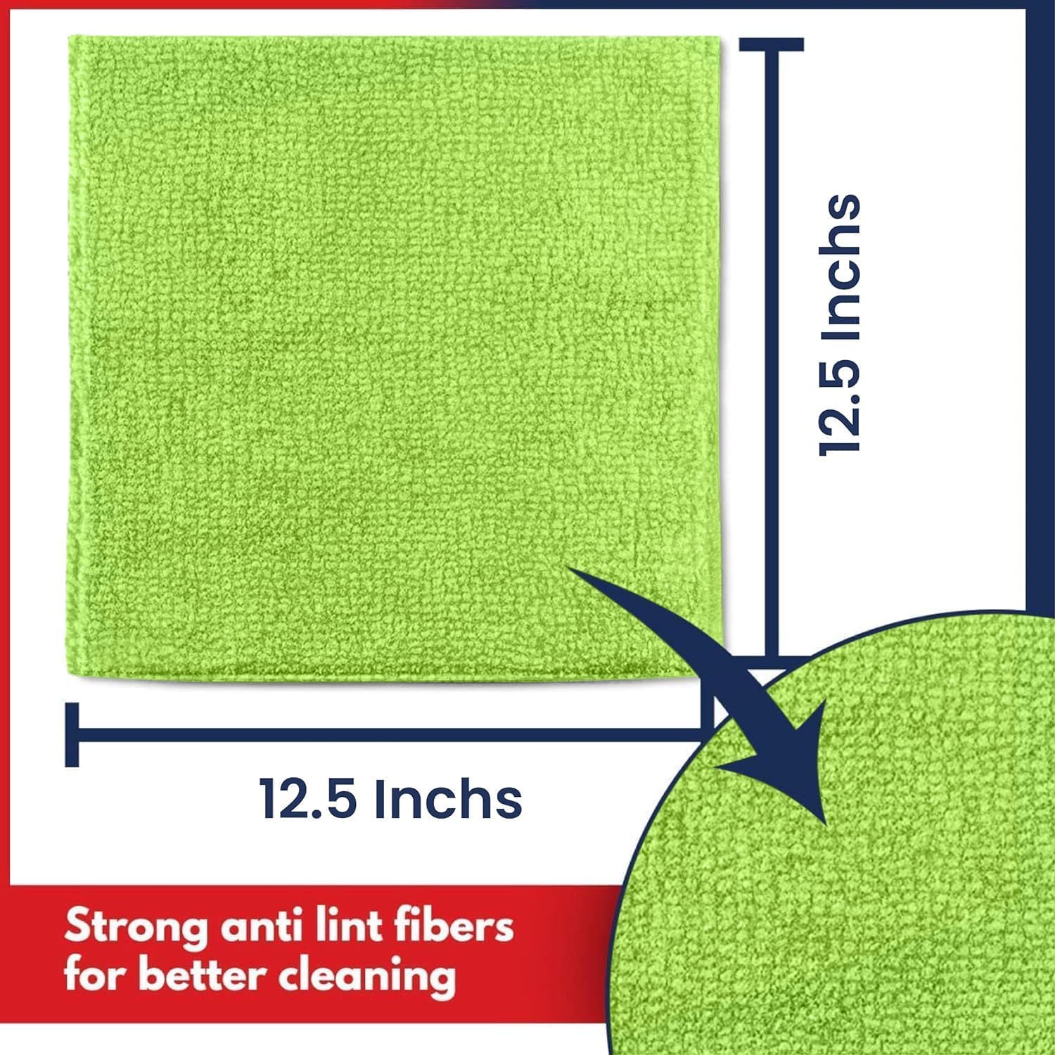 USANOOKS Microfiber Cleaning Cloth - 100Pcs (12.5x12.5 inch) High Performance - 1200 Washes, Ultra Absorbent Towels for Cars Weave Grime & Liquid for Streak-Free Mirror Shine