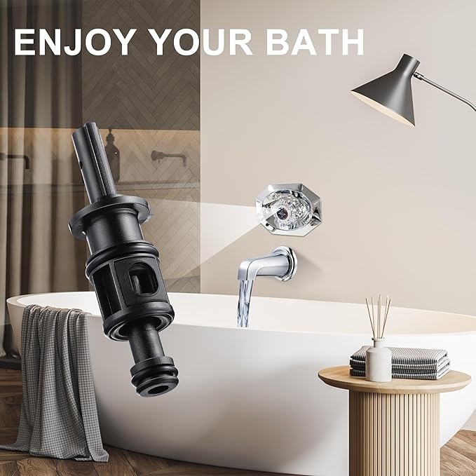 Dreyoo 1 Pack Compatible with 9742920 S742920 Pull and Turn Tub Shower Cartridge, Compatible with Pfister Avante Series Lavatory, Tub Faucet, Shower Valve Cartridge Replacement Part (Plastic Stem)