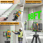 Alloyman Laser Level 360 Self Leveling with Tripod, 16 Lines Green Laser 4x360° Lazer Leveler Tool, 4D Laser Level for Picture Hanging and Construction, Includes Strong Magnetic Bracket