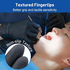 JMU Black Nitrile Gloves Large Case of 1200, 3.5Mil, Latex Free & Powder Free Medical Exam Gloves