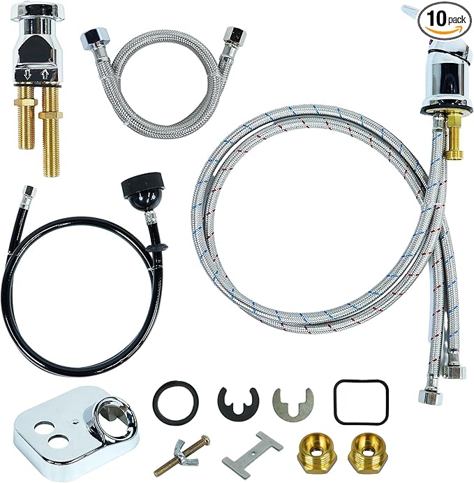 Salon Shampoo Bowl Faucet Vacuum Breaker Kit Spa Beauty Salon Shampoo Bowl Sink Hair Salon Bath Accessories Bathroom Hot Cold Faucet Spray Hose Replacement Set for Backwash Barber Chair