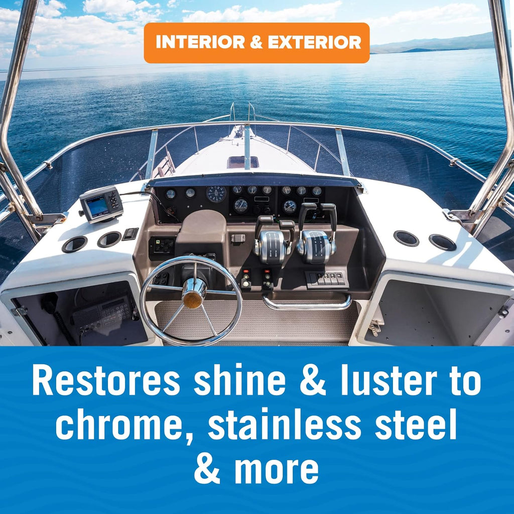 Metal Polish Cleaner and Chrome Marine Grade for Boats Cars Aluminum Stainless Steel (reformulated)