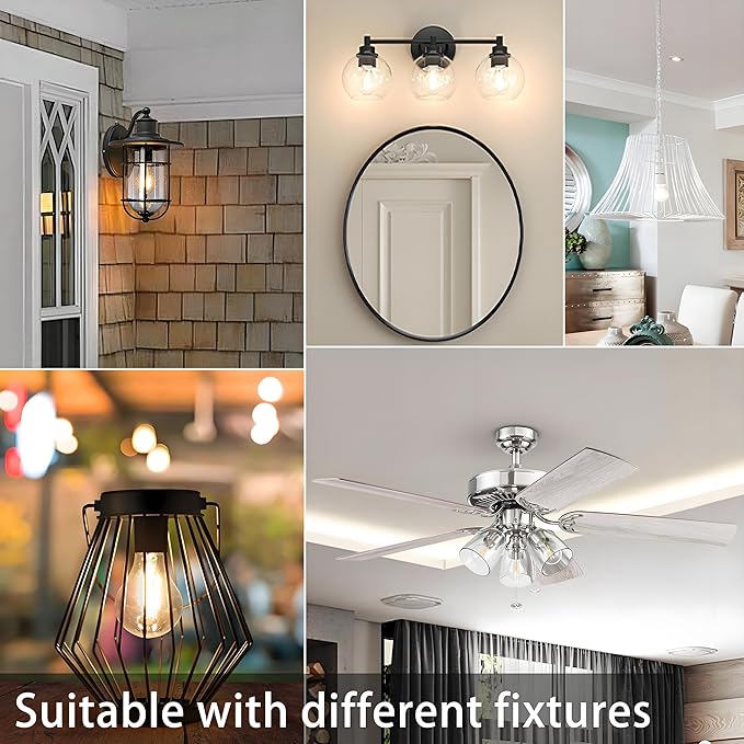 TJOY 6 Pack A19 Vintage LED Edison Bulbs, Dimmable Light Bulb 60W Equivalent, High Brightness 5000K Daylight, Ultra-Bright, 8W E26 Standard Base, 800Lumens, CRI80+, Clear Glass Filament Bulb for Home