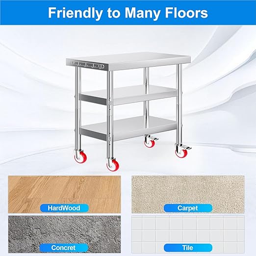 Stainless Steel Caster Wheels 4 inch, 1/2"-13x1-1/2 Threaded Stem Swivel Casters Set of 4, Non-Marking Slient Polyurethane PU Wheels for Furnitures,Restaurants,Labs,Hospitals