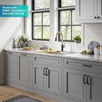 KRAUS Oletto High-Arc Single Handle Pull-Down Kitchen Sink Faucets in Brushed Brass/Matte Black, Kitchen Faucets with Pull Down Sprayer, KPF-2820BBMB