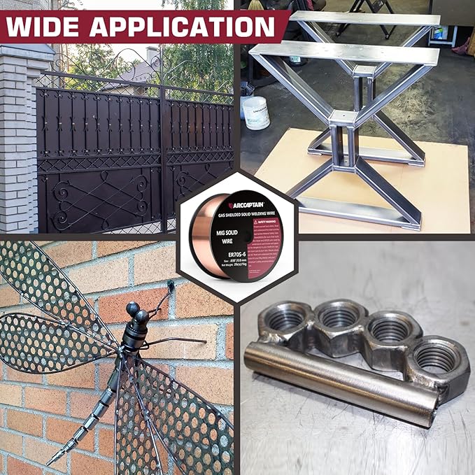 ARCCAPTAIN Mig Welding Wire, Mig Wire ER70S-6 2Lbs Gas Solid Carbon Steel Low Splatter Mig Welding Wire Compatible With Lincoln Miller Forney Harbor Welder 1KG (0.030" 2Lb)