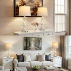 Farmhouse Table Lamp Set of 2, 28'' Bedside Lamps with USB A+C Port, Traditional Nightstand Lamps for Room, Vintage Table Lamp, Desk Lamp for Bedroom, Beige Lampshade, Rocker Switch, Bulb Included