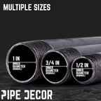 PIPE DÉCOR 1/2” x 42” Malleable Cast Iron Pipe Nipple, Pre-Cut Connectors, Industrial Steel Grey Fits Standard Half Inch Black Threaded Pipes Nipples and Fittings, Build Vintage DIY Furniture, 4 Pack