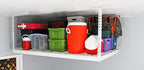 MonsterRax Overhead Garage Storage Racks 4x6, Ceiling Mounted Shelving, Adjustable Hanging Storage Organizer, Heavy Duty Steel, Holds 500 Pounds, Color: White, Adjusts 24"-45” off Ceiling